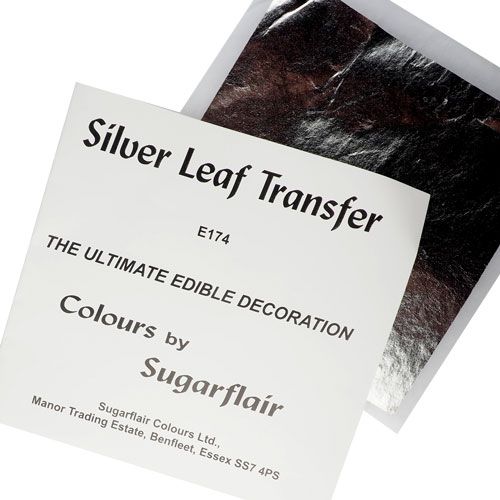 Sugarflair 24 Carat Silver Leaf Transfer