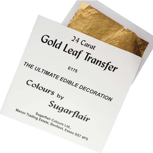 Sugarflair 24 Carat feuille d'or alimentaire Transfer