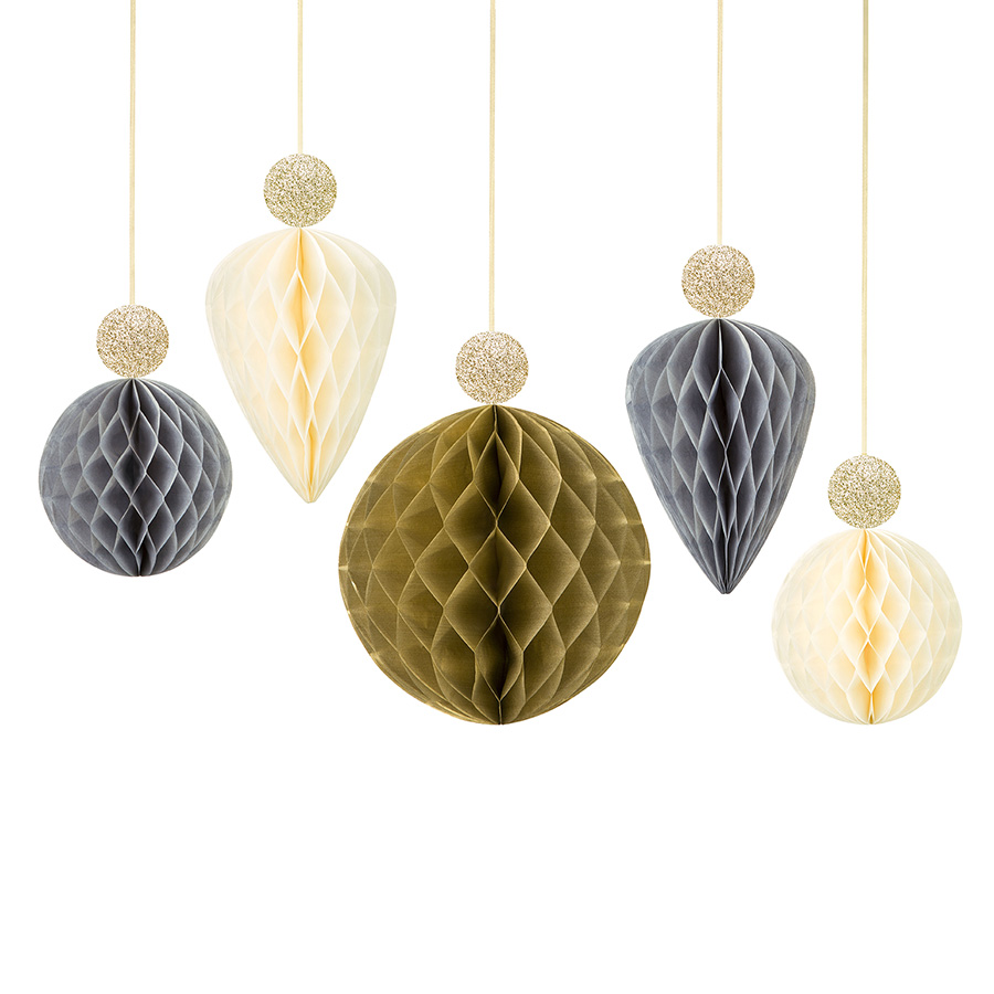 Decadent Decs Bauble Honeycombs with Glitter Tops