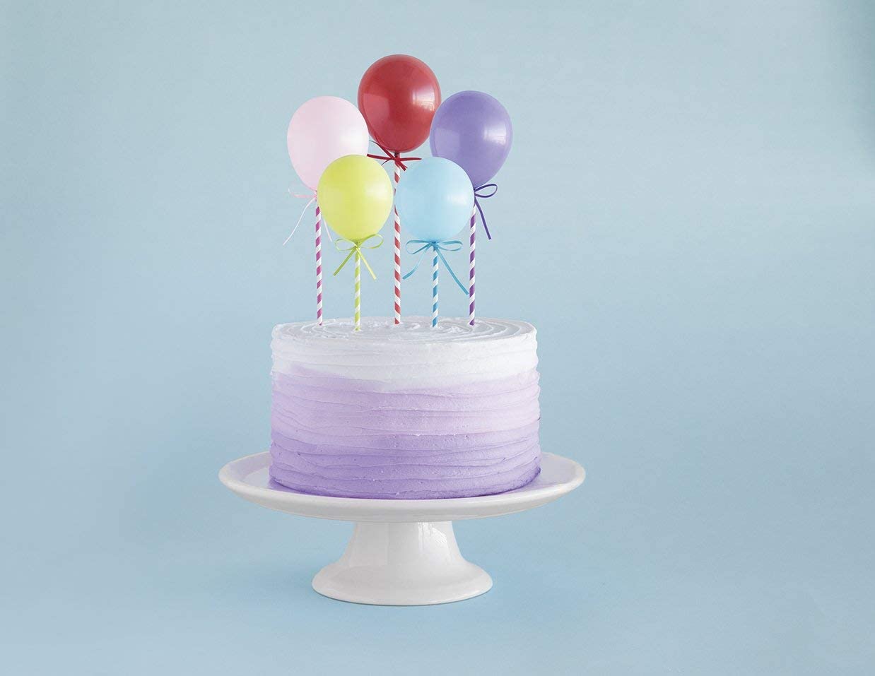 5 mini balloon stick Cake Toppers, 20 cm