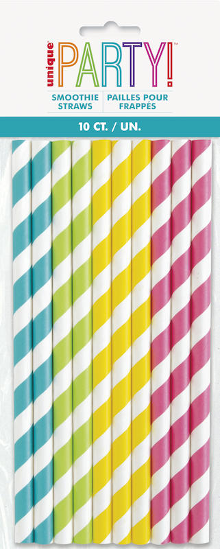 10  Paper   smoothie Straws, assorted