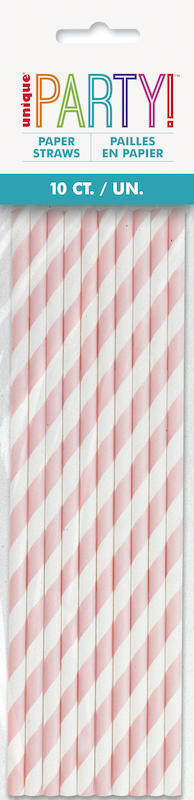 10  Stroh, papier rosa, striped