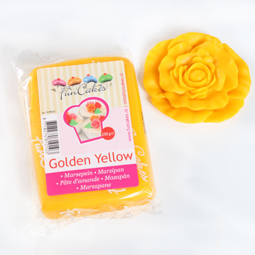FunCakes pâte d'amandes Golden Yellow -250g-