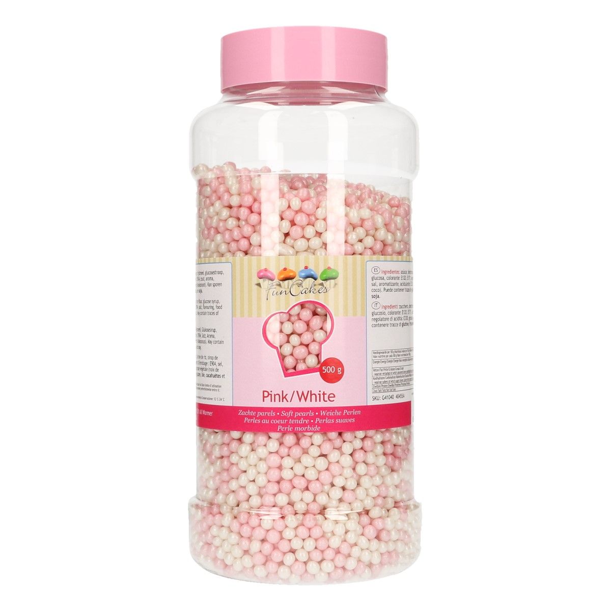 FunCakes Weiche Perlen -Rosa/Weiß- 500 g