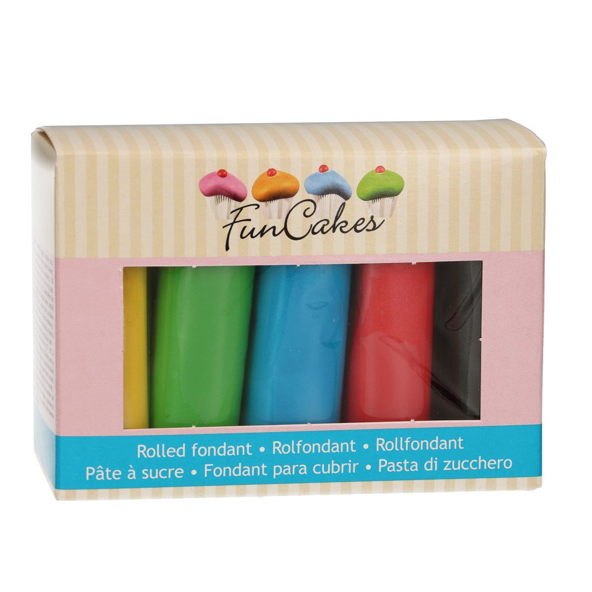 FunCakes Rolled Fondant Multipack Essential Colours 5x100g