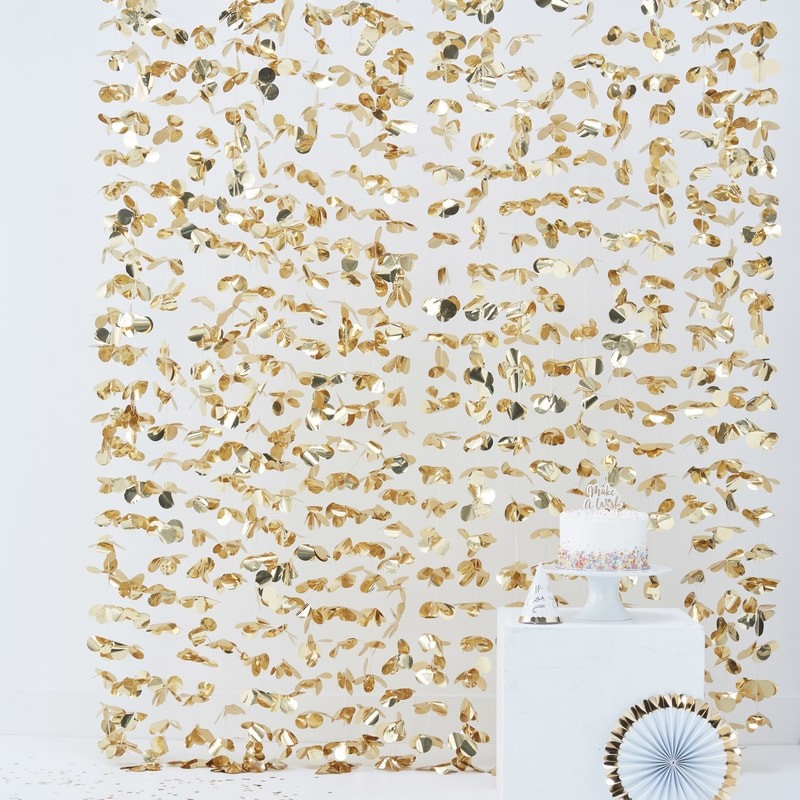 GOLD PHOTO BOOTH BACKDROP - PICK AND MIX CURTAIN  2 x 1,8 m