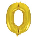 Foil Balloon, 86 cm, number 0 / GOLD