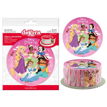 Disque décoration Princesses Disney, 15,5cm, sans sucre