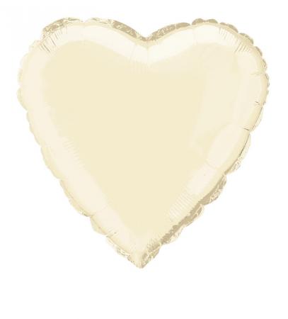 Ballons Alu ivoire, Coeur de 45 cm