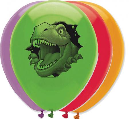 6 ballons en latex 30 cm,  Dinosaure