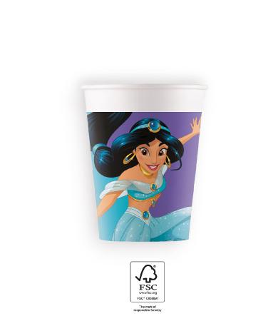 8 gobelets 200ml princesses Disney en papier FSC