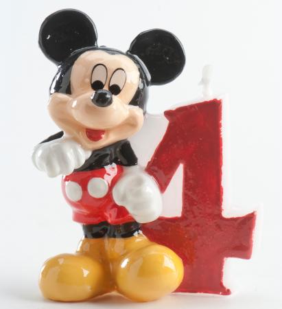 Bougie chiffre Mickey No 4.  6,5 cm