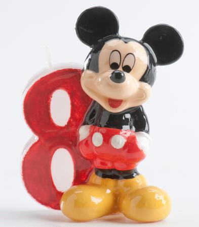 Bougie chiffre Mickey  No 8.   6,5 cm