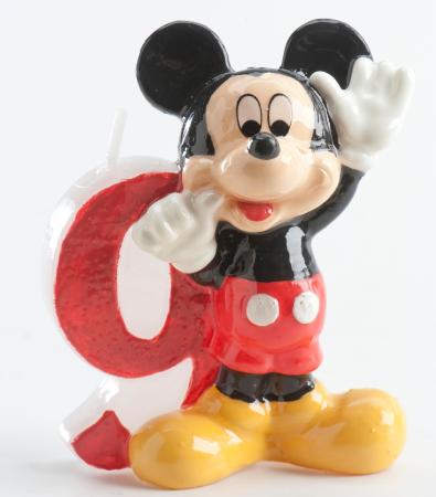 Bougie chiffre Mickey  No 9.   6,5 cm