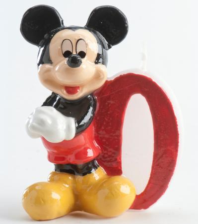 Bougie chiffre Mickey No 0.  6,5 cm