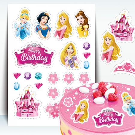 Stickers en sucre Princess Disney, une fiche A4 en sucre à découper