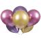 6 Ballon Platinium, 28 cm, rose, violet, or