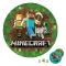 Disque en sucre Minecraft, 20cm + 4 mini disque 5cm à Cupcake ou déco