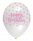 6 ballons en latex 30 cm, Pink Chic Happy Birthday