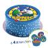 Sugar discs, 20 cm, SONIC+ 4 mini disc 5cm for cupcake or deco