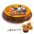 Sugar discs, 20 cm, NARUTO+ 4 mini disc 5cm for cupcake or deco