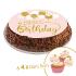 Zucker  Scheibe, 20 cm, Happy Birthday balloon pink, + 4 mini Scheibe 5 cm