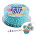 Sugar discs, 20 cm, Happy Birthday FIESTA+ 4 mini disc 5cm