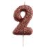 Candle Glitter Gold Pink No 2
