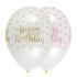 6 ballons en latex 30 cm, Pink Chic Happy Birthday