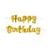 Wimpelkette Happy Birthday 107cm. Golden