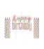 Kerze, Happy Birthday + 12 pick kerzen , Rosa Gold 10 cm,