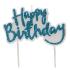 Happy Birthday Blue gliters Candle - Pick  10 x 6,5 cm