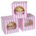 House of Marie Cupcake Box 1 -Circus Pink 9x9x9cm- + insert pk/3
