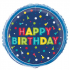 Foil Balloon 46 cm, Happy Birthday Blue