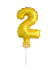 inflating mini foil Balloon Cake Toppers 2 Gold,  13 cm