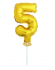 inflating mini foil Balloon Cake Toppers 5 Gold,  13 cm