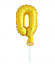 inflating mini foil Balloon Cake Toppers 0 Gold,  13 cm