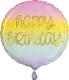 Alu LuftBallon 46 cm, Happy Birthday pastel