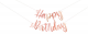 Guirlande Happy Birthday, 213 cm en alu foil rose or